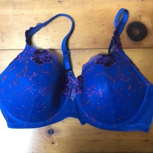 44D Lacy Blue Bra